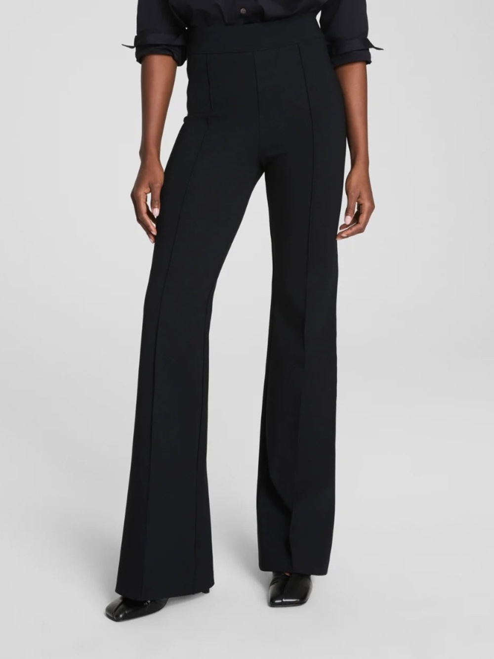 Spanx Ponte High Rise Flare Pants Classic Black Perfect Fit Size Medium New NWT
